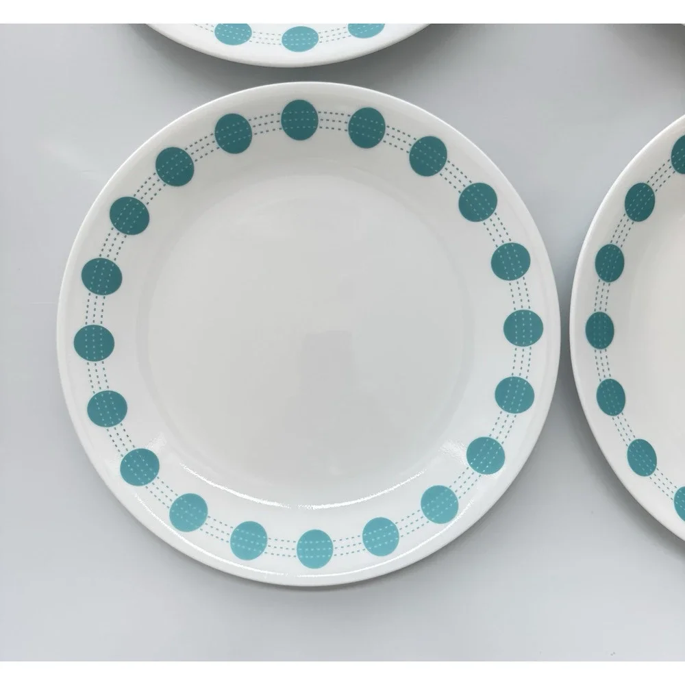 Set of 4 CORELLE SOUTH BEACH Pattern Dinner Plates 10-1/4